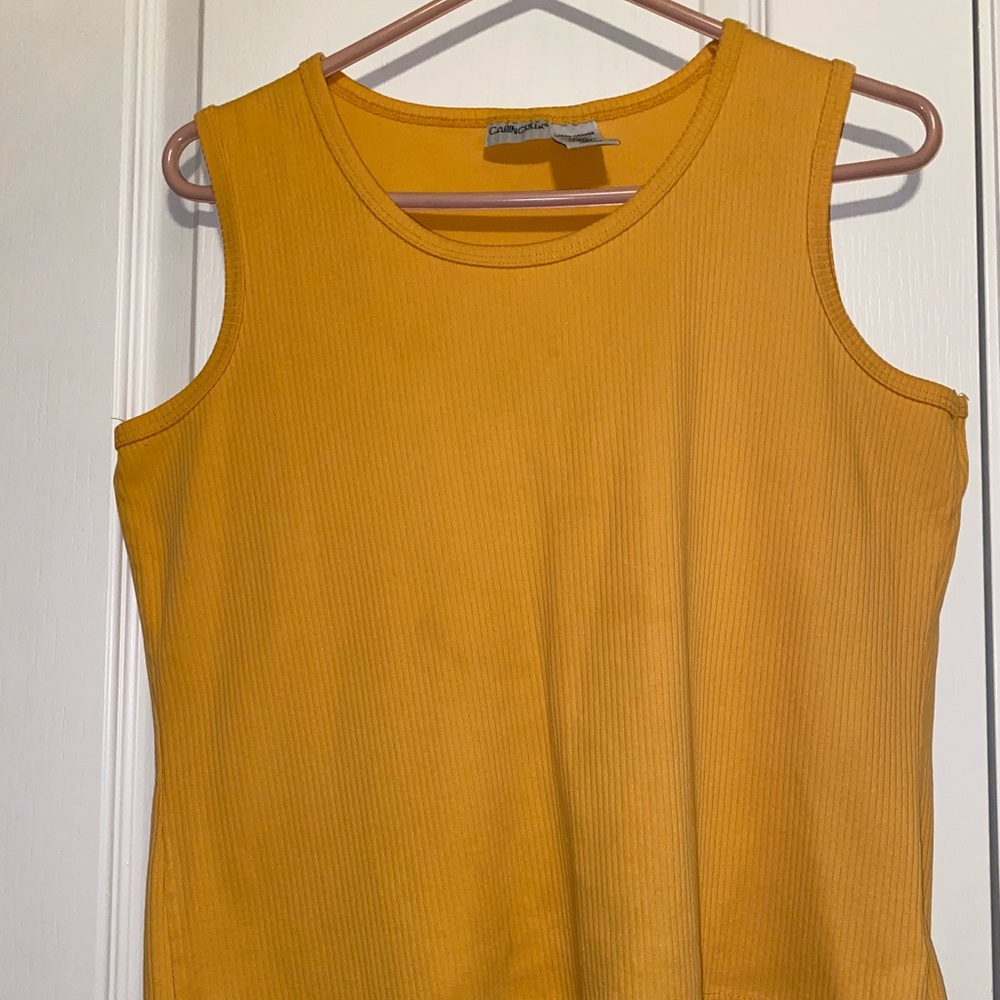 CABIN CREEK Large Gold Ribbed Tank